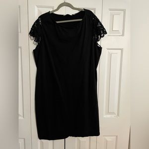 Women’s 2X Liz Claiborne black dress with lace short sleeves